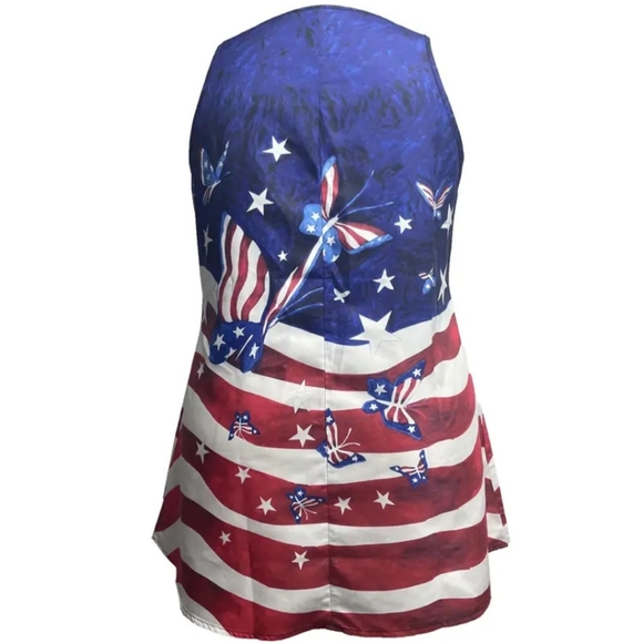 NEW!! Women's Trendy Plus Size Butterfly Patriotic Tank Top!! Open to Offers!🦋✨ - Picture 10 of 12